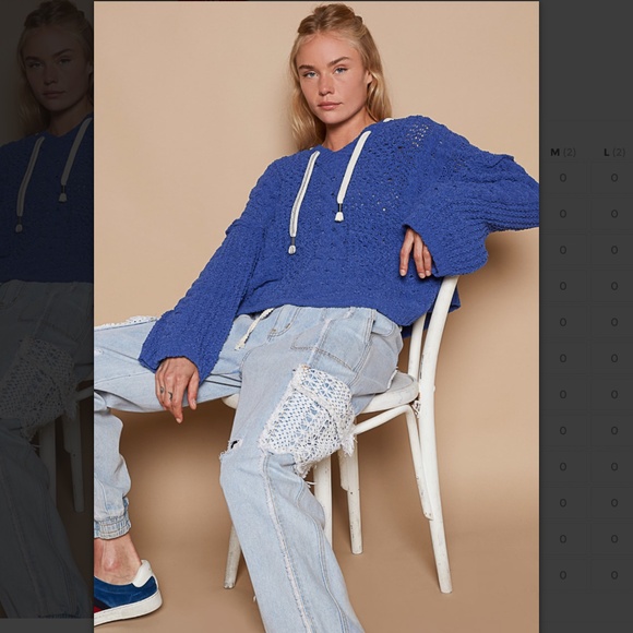 POL “ Stacy 3 “ POL Cable Knit Chenille Sweater with Drawstring Hood 65 - Picture 9 of 9